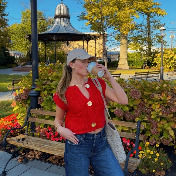 Red Commense Sweater Vest - Picture 3 of 3